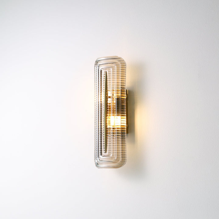 Textured Glass Modern Wall Light in Brass Finish