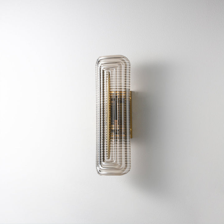 Textured Glass Modern Wall Light in Brass Finish
