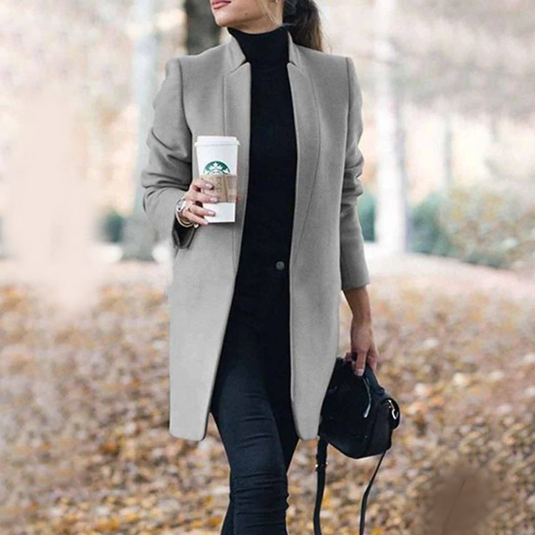 Moderner Trenchcoat Mit Offener Vorderseite Für Damen | Gerader Schnitt