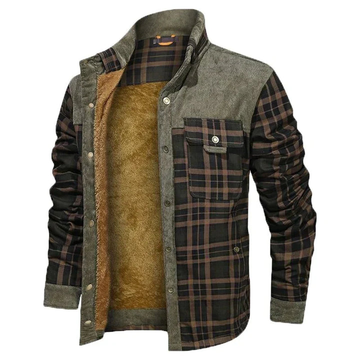 Karierte Winterjacke Für Herren | Brusttaschen