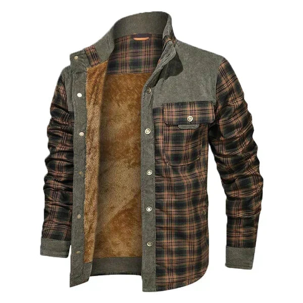 Trendige Karojacke Mit Brusttaschen Für Herren | Winter