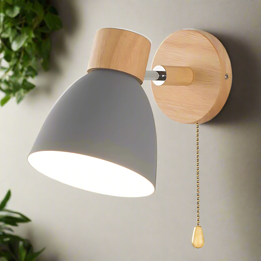 Compact Wall Light with Pull Switch  Modern Interior Lighting