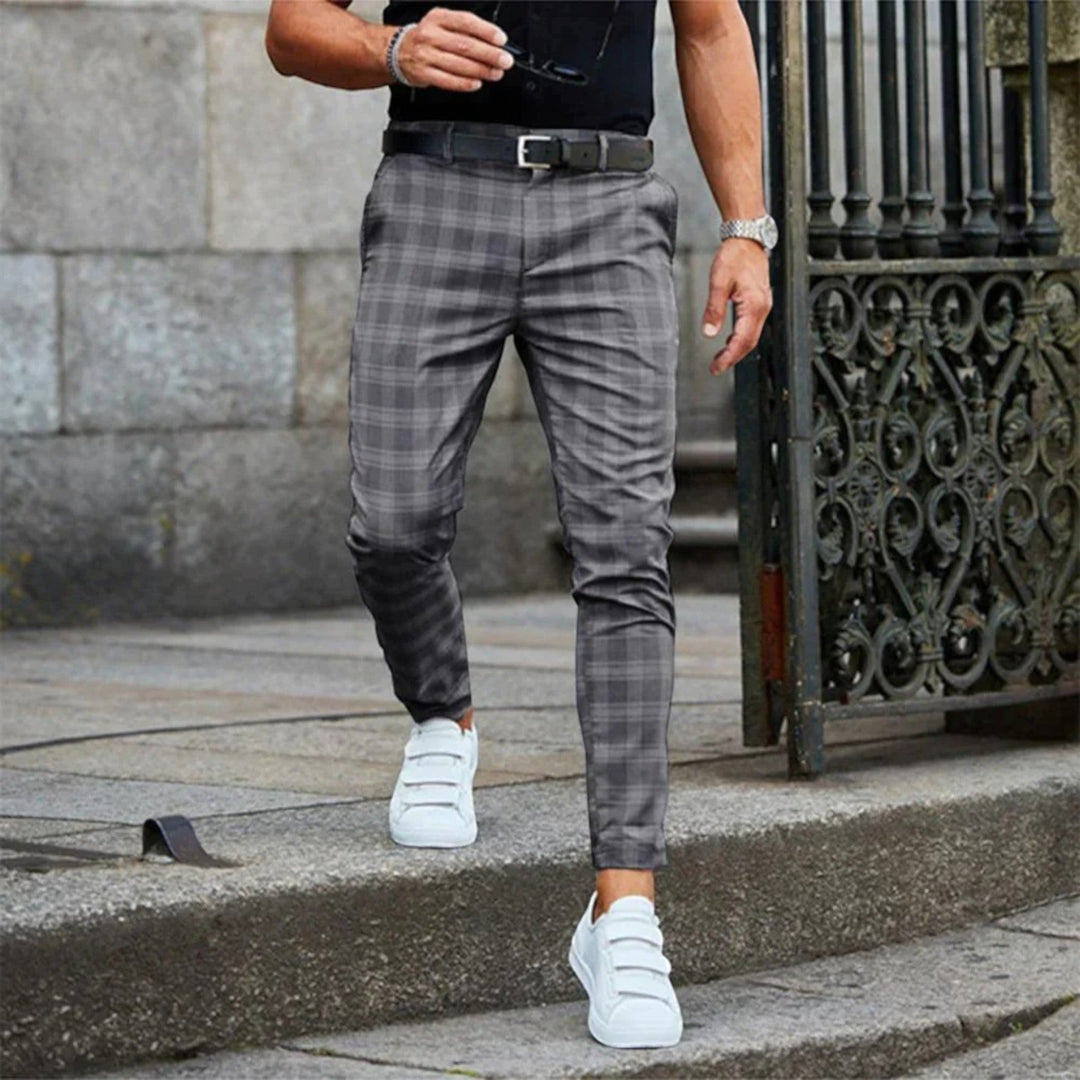Dorian | Karierte Stretchhose Für Herren | Slim Fit