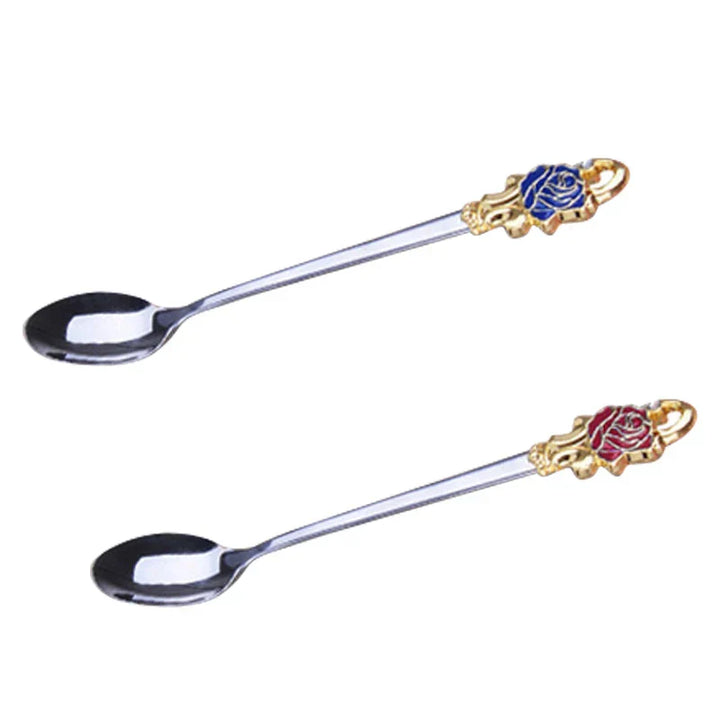 Floral Glass Coffee Mug Set with Spoon & Coaster for Mother's Day Gift