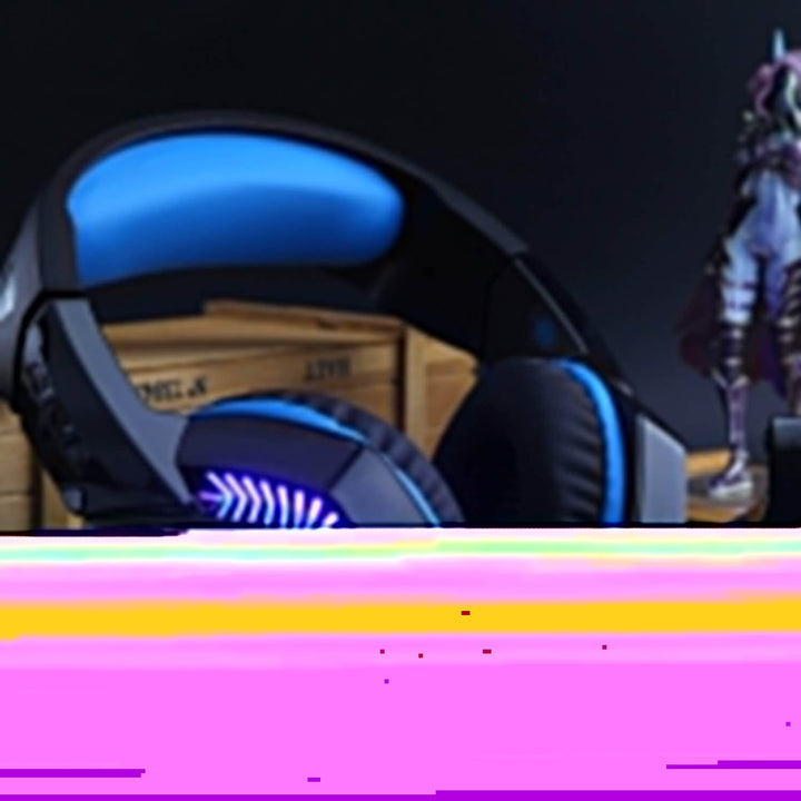 Over-Ear Gaming Headphones with Noise Isolating Mic & LED