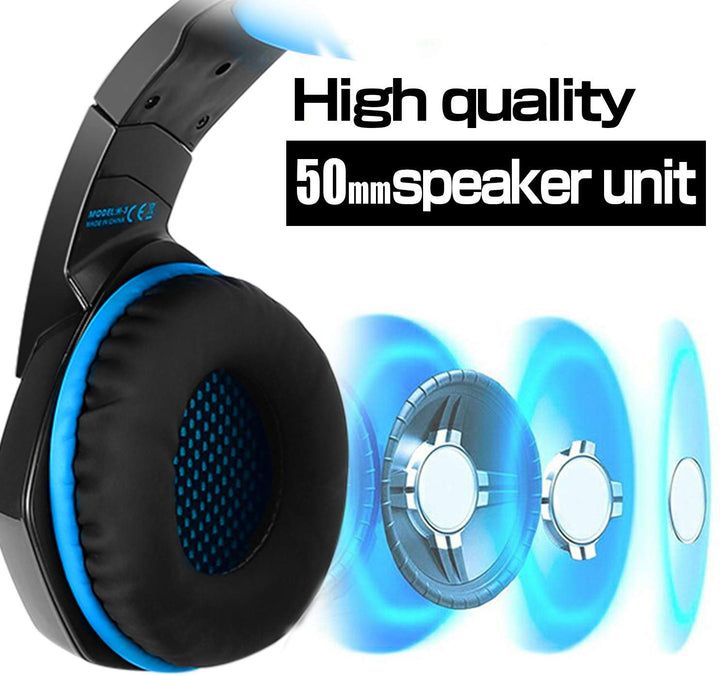 Over-Ear Gaming Headphones with Noise Isolating Mic & LED