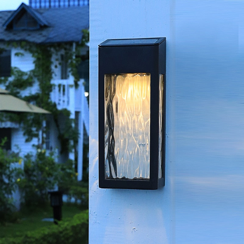 Outdoor Solar Wall Lamp with LED Sensor Light