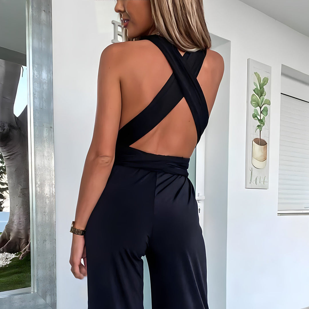 Damen Ärmelloser Jumpsuit | V-Ausschnitt