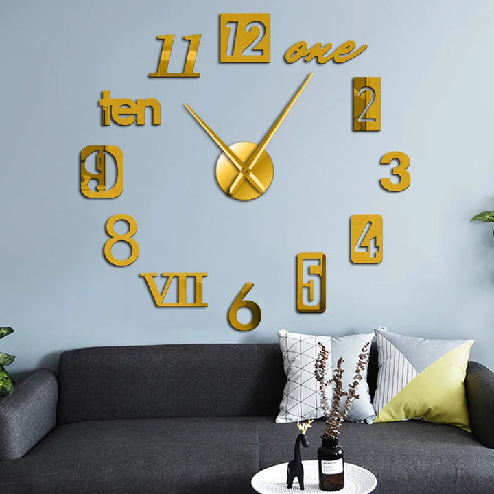 Modern Decorative Wall Clock Silent & simple to Mount