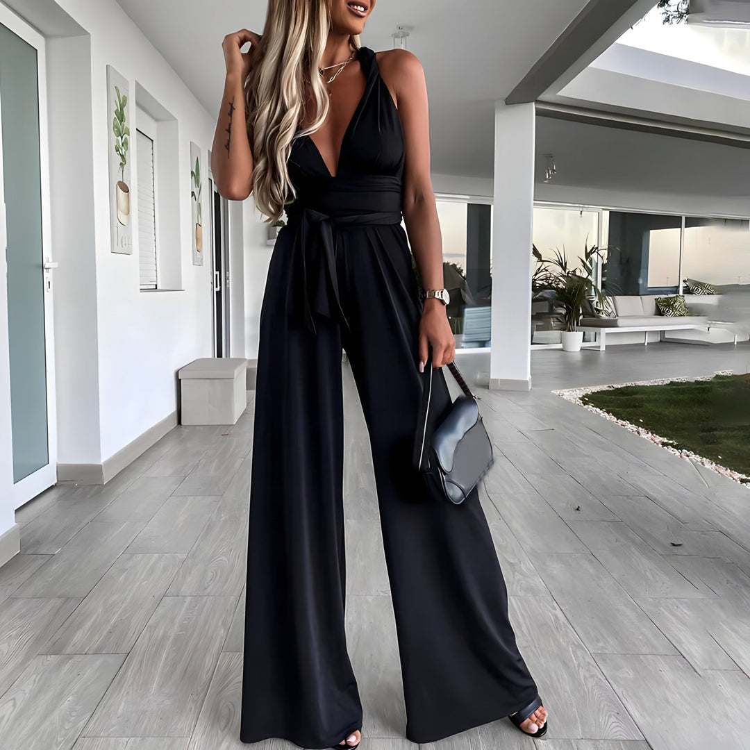 Damen Ärmelloser Jumpsuit | V-Ausschnitt