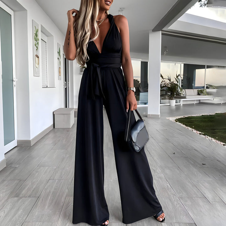 Damen Ärmelloser Jumpsuit | V-Ausschnitt