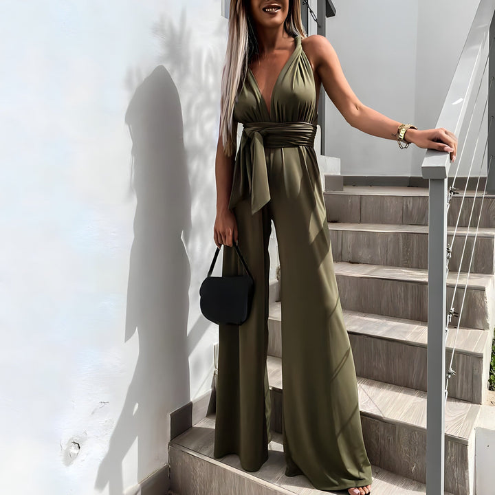 Damen Ärmelloser Jumpsuit | V-Ausschnitt