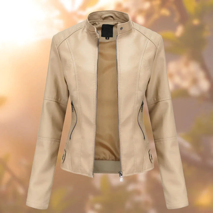 Stylische Biker Jacke Mit Stehkragen Für Frauen | Warm