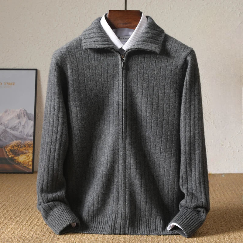 Modischer Kaschmirpullover Für Herren Mit Reißverschluss | Winter