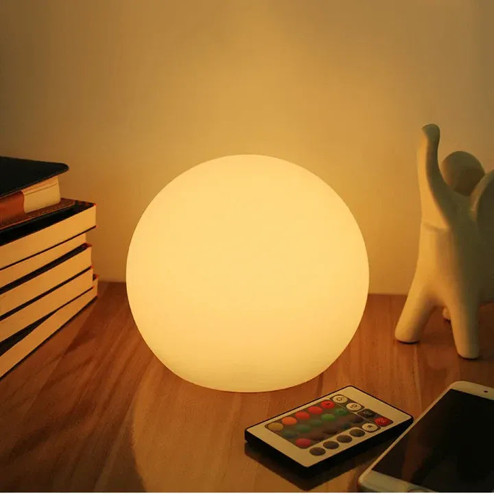 Kugelförmige LED-Tischlampe – Dynamischer Farbwechsel & Stimmungslicht | Perfekt für Wohnzimmer, Schlafzimmer & Entspannung