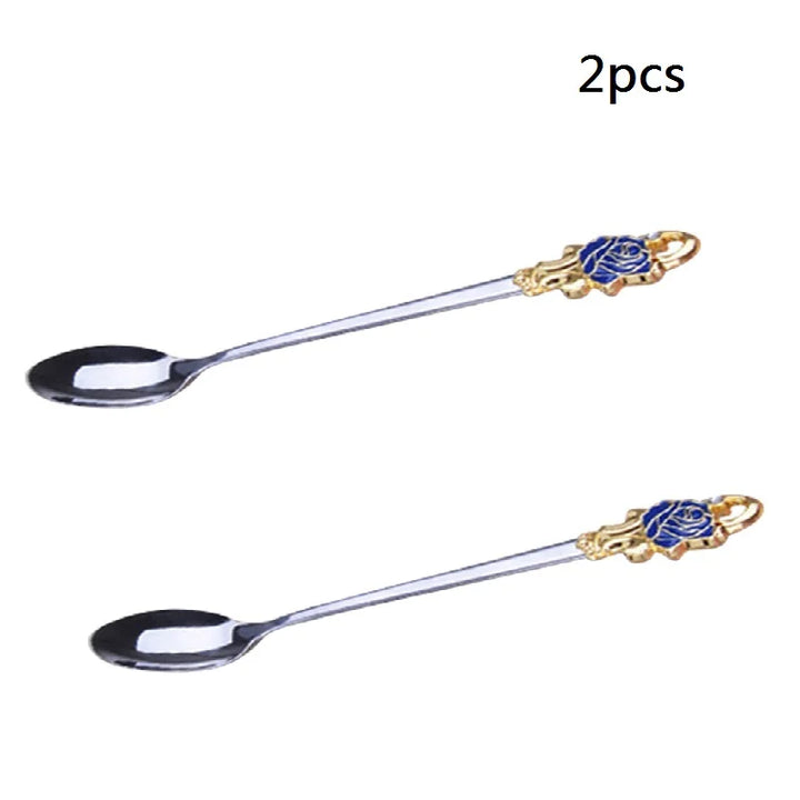 Floral Glass Coffee Mug Set with Spoon & Coaster for Mother's Day Gift