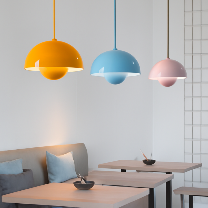 Scandinavian Style Half-Circle Pendant Light Modern Colour Accent