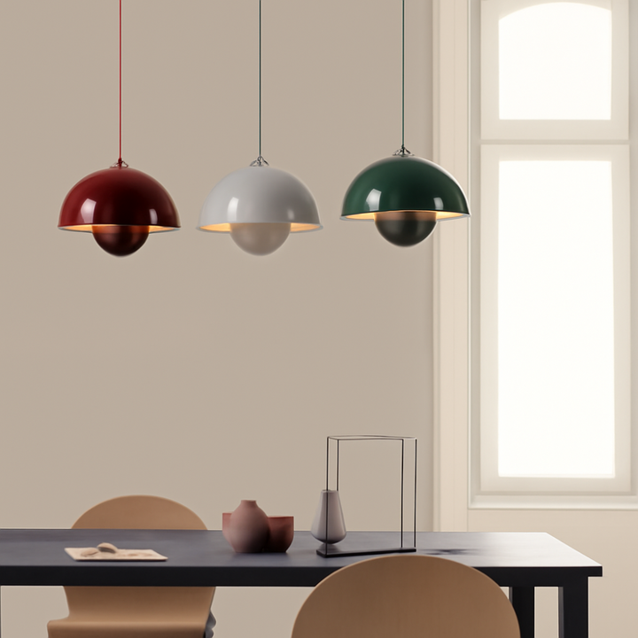 Scandinavian Style Half-Circle Pendant Light Modern Colour Accent