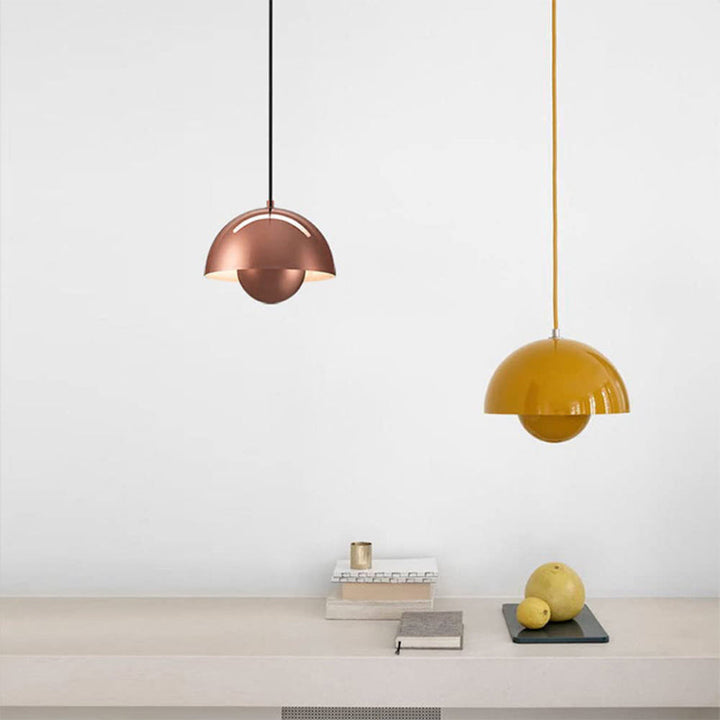 Scandinavian Style Half-Circle Pendant Light Modern Colour Accent