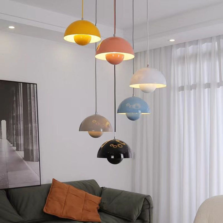 Scandinavian Style Half-Circle Pendant Light Modern Colour Accent