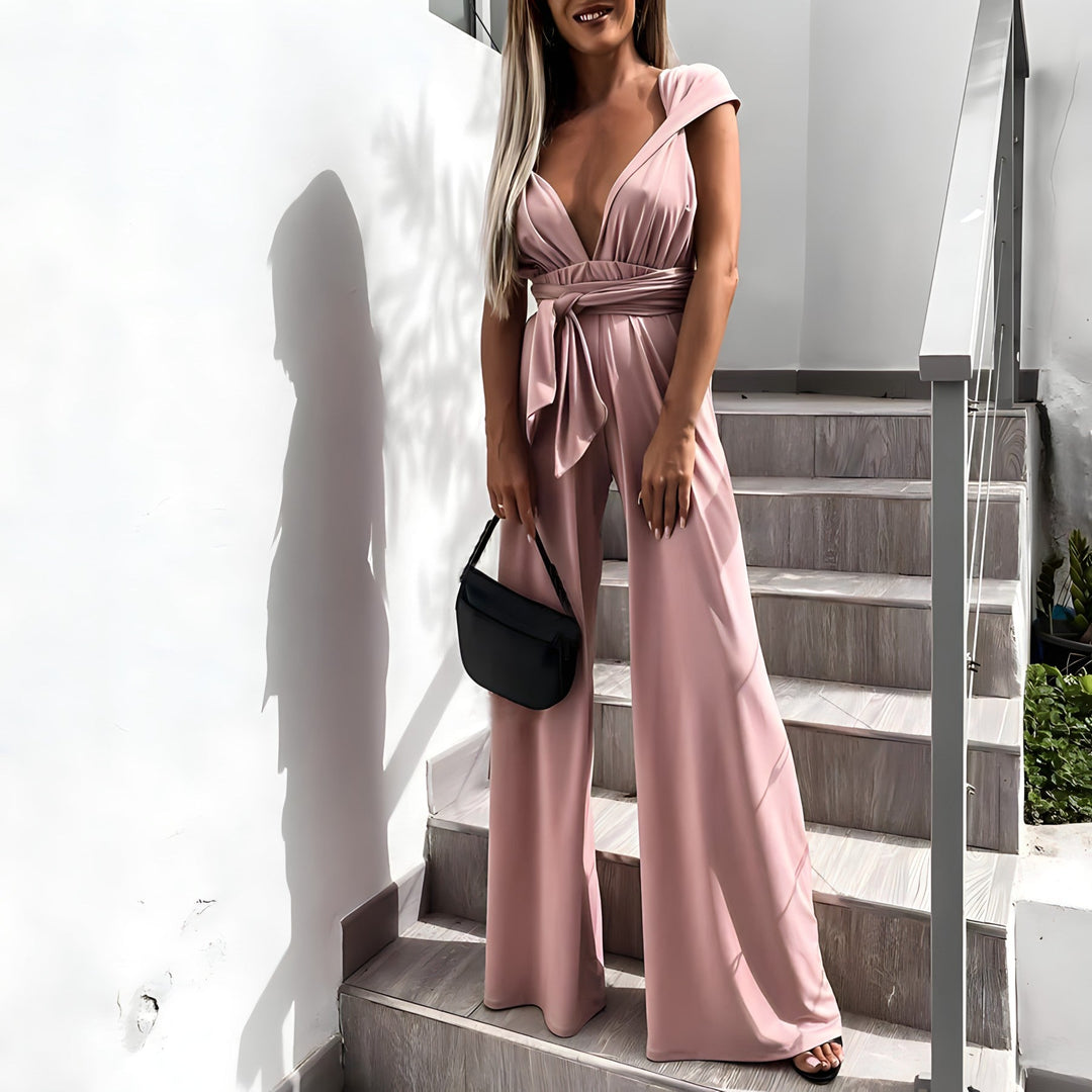 Damen Ärmelloser Jumpsuit | V-Ausschnitt