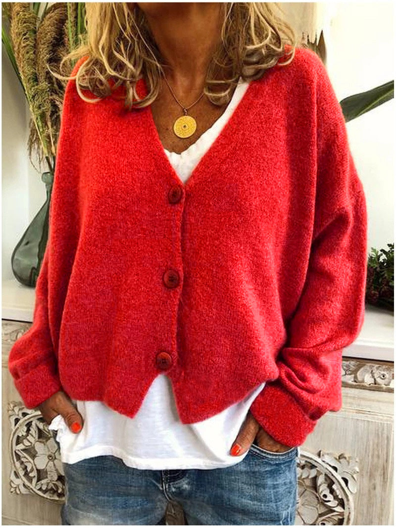 Langarm-Cardigan Mit V-Ausschnitt Für Damen | Winter