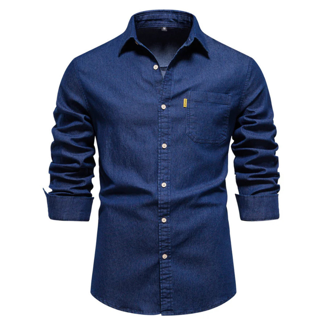 Herren Slim Fit Langarmhemd | Button Down