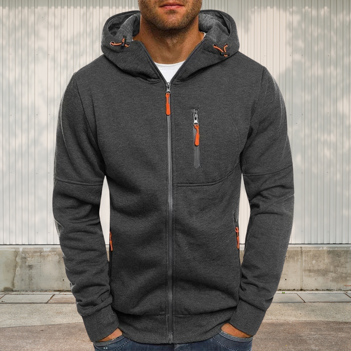 Schlichte Kapuzenjacke Mit Vielen Taschen Für Herren | Winter
