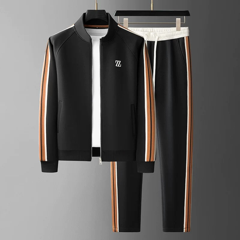 Stylisches 2-Teiliges Trainingsanzug-set Mit Reißverschluss Für Herren | Langarm