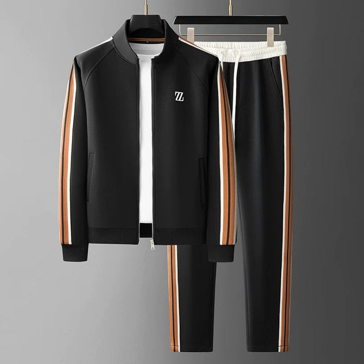 Stylisches 2-Teiliges Trainingsanzug-set Mit Reißverschluss Für Herren | Langarm