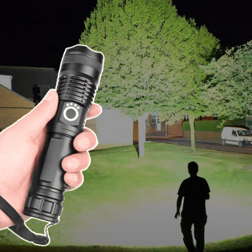 Ultra Bright Rechargeable LED Flashlight with Zoom Function