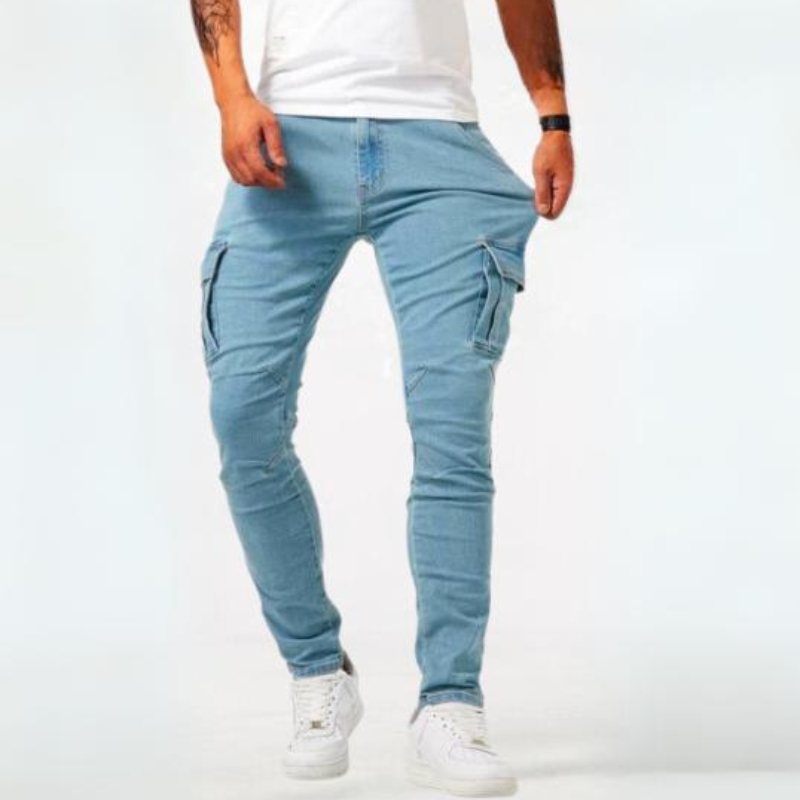 Denim Cargohose Für Herren | Dehnbar