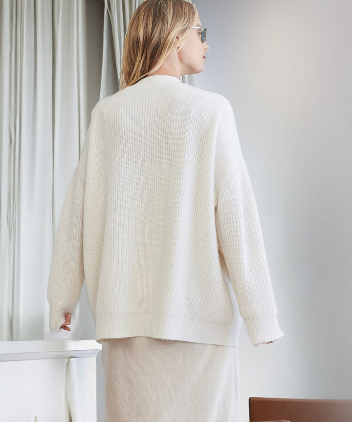 Gerippter Cardigan Mit Knopfleiste Für Damen | Übergröße