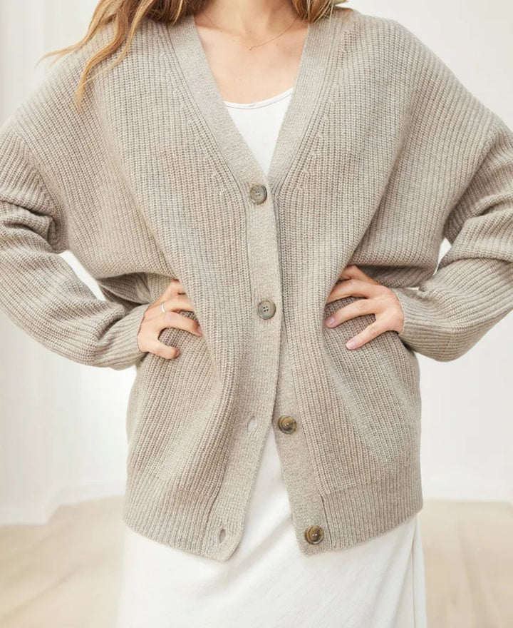 Gerippter Cardigan Mit Knopfleiste Für Damen | Übergröße