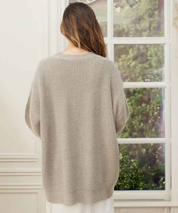 Gerippter Cardigan Mit Knopfleiste Für Damen | Übergröße