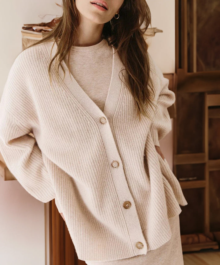 Gerippter Cardigan Mit Knopfleiste Für Damen | Übergröße