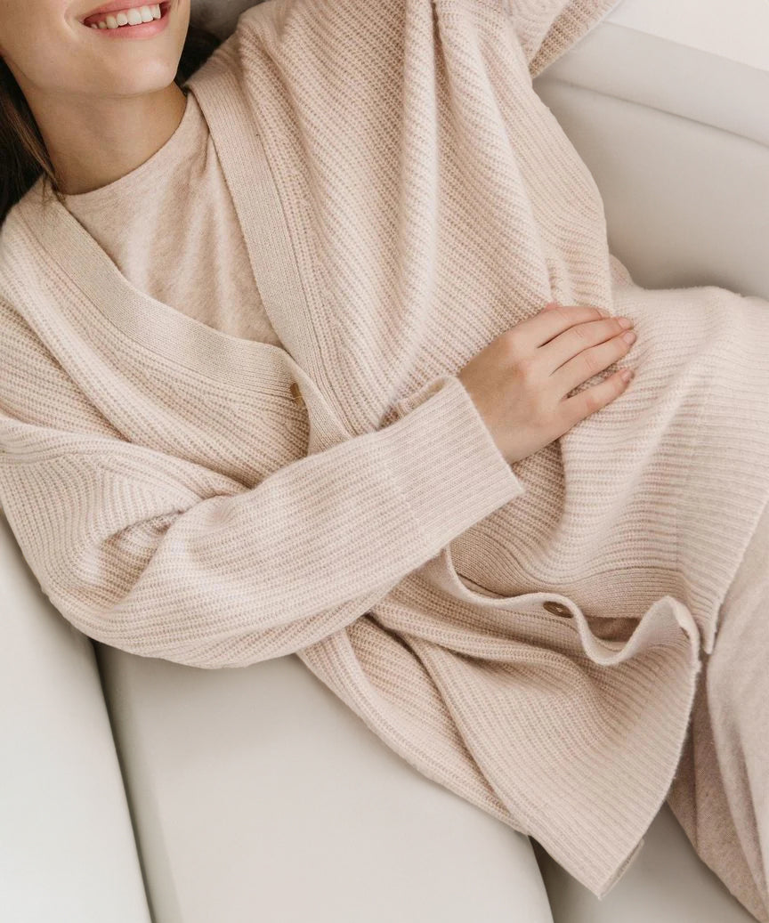 Gerippter Cardigan Mit Knopfleiste Für Damen | Übergröße