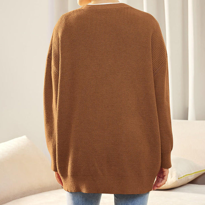 Gerippter Cardigan Mit Knopfleiste Für Damen | Übergröße