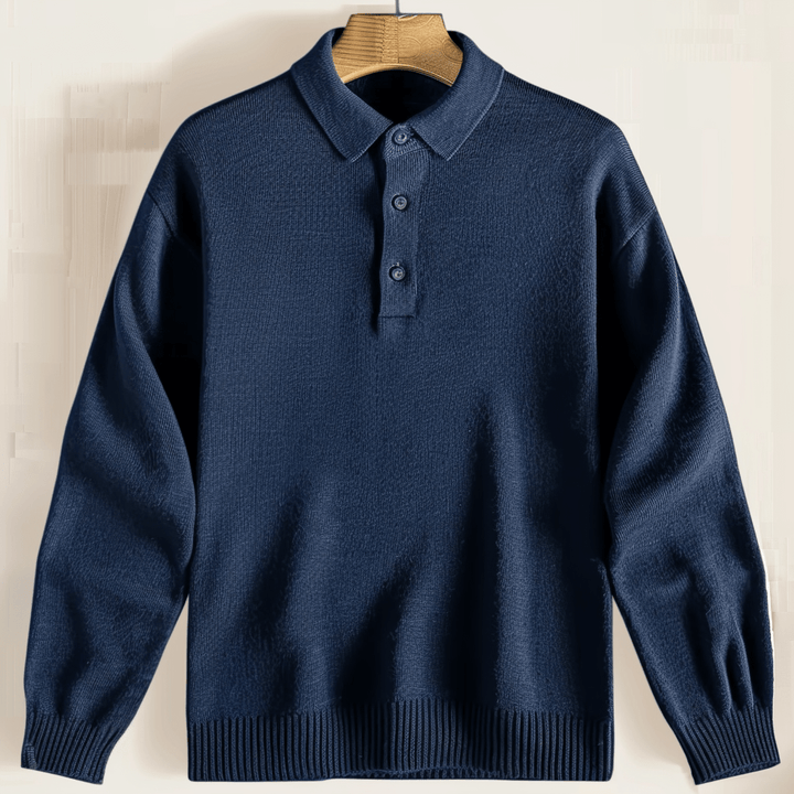 Gestricktes Poloshirt Für Herren | Lange Ärmel