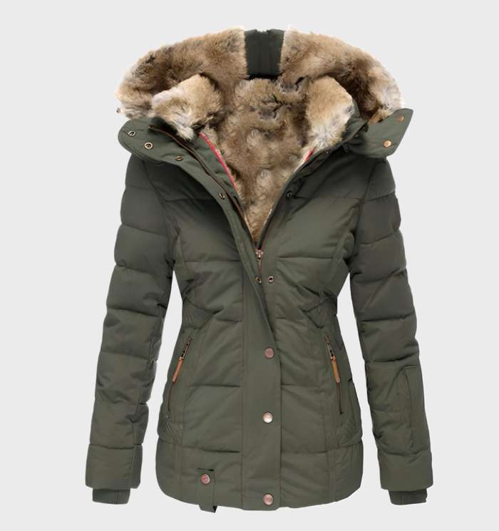 Figurbetonter Wintermantel Für Damen | Mit Kapuze