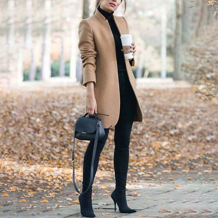 Moderner Trenchcoat Mit Offener Vorderseite Für Damen | Gerader Schnitt