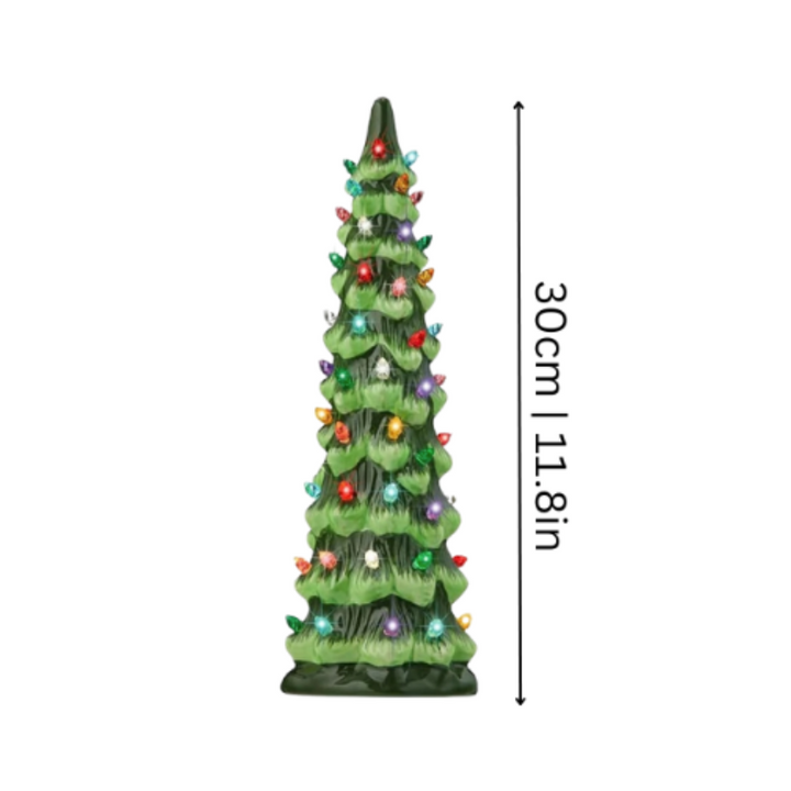 Handbemaltes LED-Weihnachtsbaum-Set mit warmem Leuchten und automatischem Timer