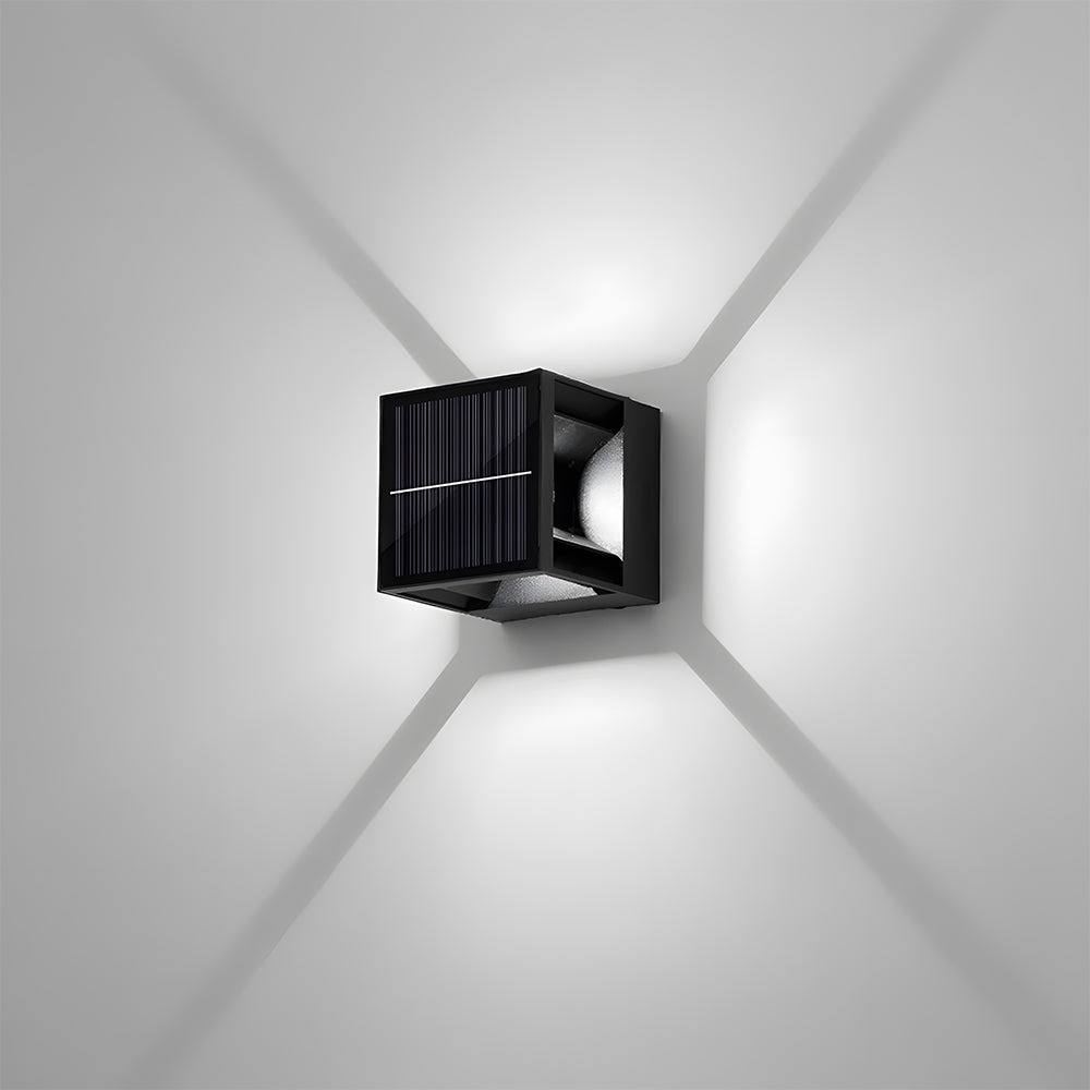 Quadratische Solar-LED-Außenleuchten für Gartenmauern