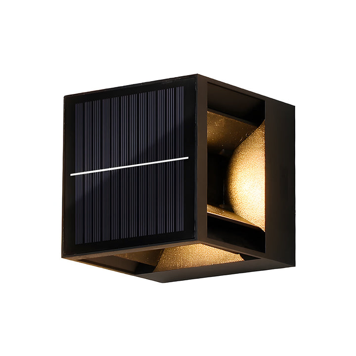 Quadratische Solar-LED-Außenleuchten für Gartenmauern