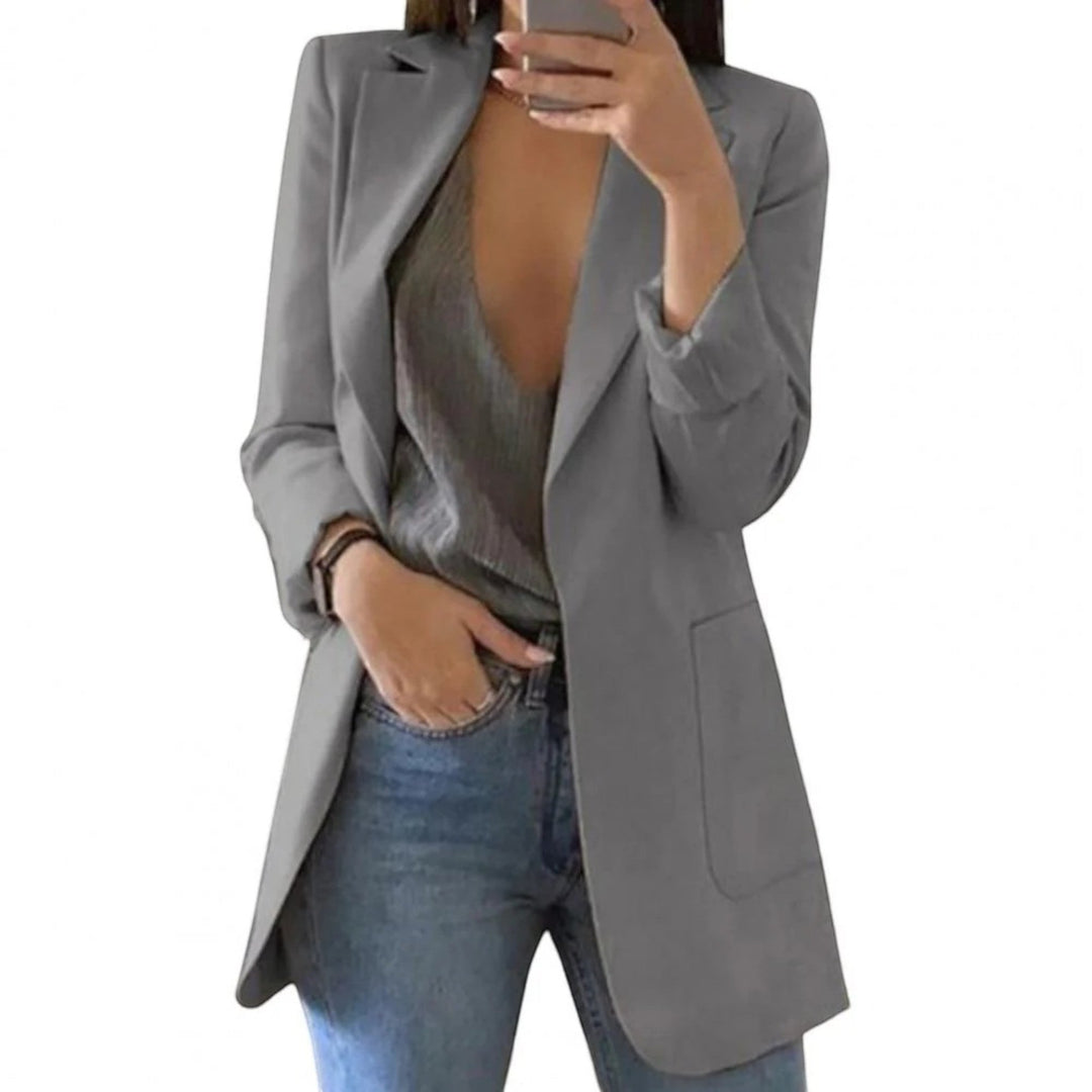 Amanda | Lässiger Mittellanger Blazer Für Damen
