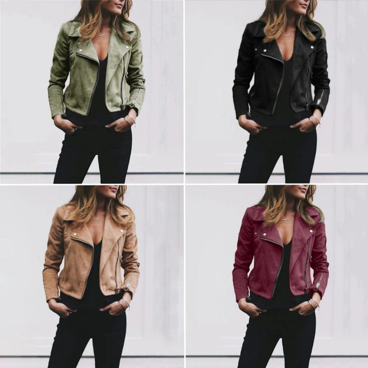 Angela | Stilvolle Bikerjacke Aus Wildleder Für Frauen