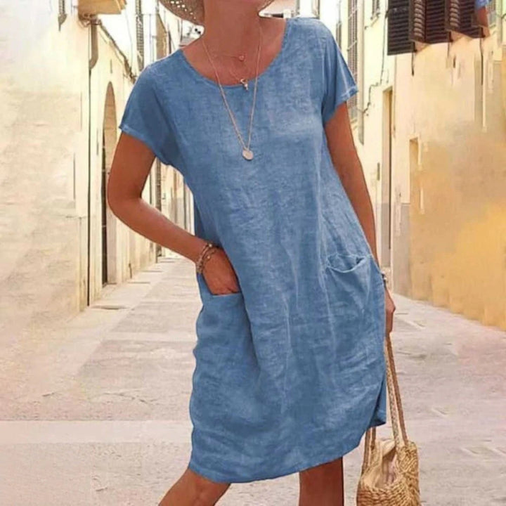 Indira | Bequemes Kurzarm-hemdkleid Für Damen