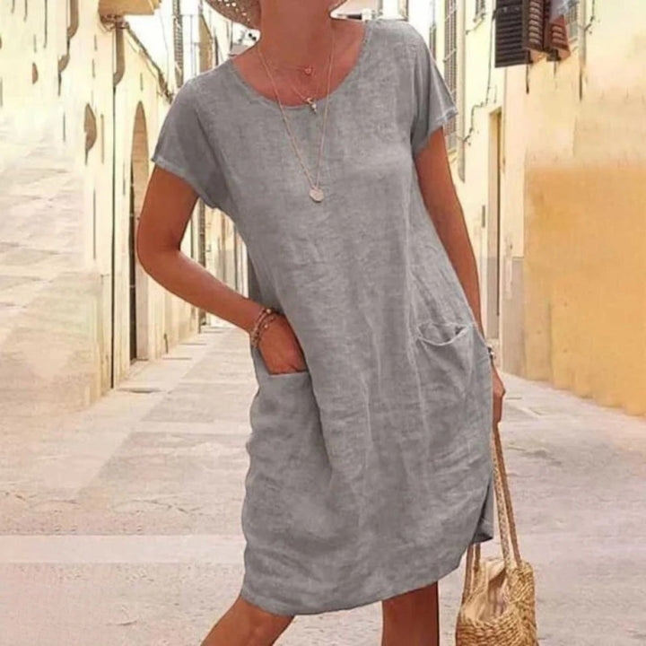 Indira | Bequemes Kurzarm-hemdkleid Für Damen