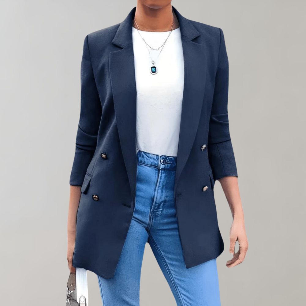 Klassischer Doppelreihiger Blazer Für Frauen | Lang