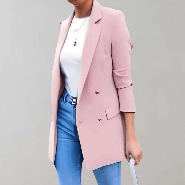 Klassischer Doppelreihiger Blazer Für Frauen | Lang